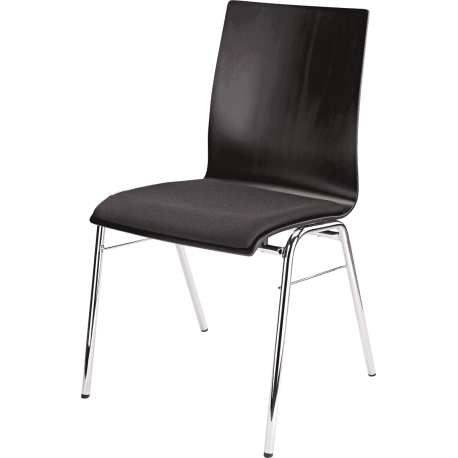 K&M Chaise hêtre contreplaqué noir assise tissu