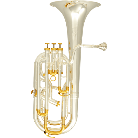 SML PARIS Saxhorn baryton 3+1 pistons plaqué argent