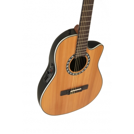 OVATION Guitare électroacoustique classique Classic Nylon Legend Mid Cutaway