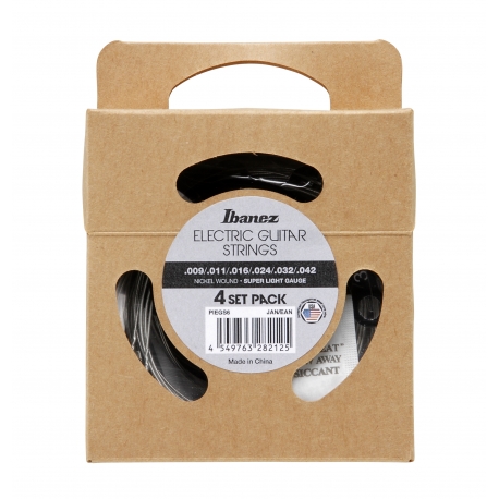 IBANEZ Electric Guitar Strings, 6-string / Super Light (4-Pack)