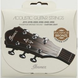 IBANEZ Acoustic Guitar Strings, 6-string / Custom Light (Coated)