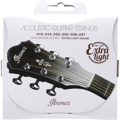 IBANEZ Acoustic Guitar Strings, 6-string / Extra Light (Coated)