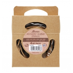 IBANEZ Acoustic Guitar Strings, 6-string / Light (Coated) (4-Pack)