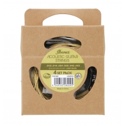 IBANEZ Acoustic Guitar Strings, 6-string / Light (Coated) (4-Pack)