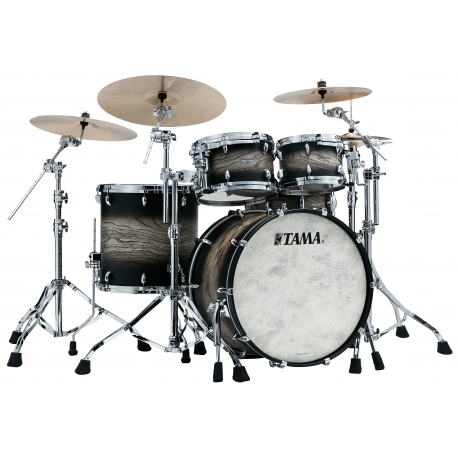 TAMA STAR Walnut 4-piece shell pack with 22" bass drum SATIN BLACK JAPANESE SEN BURST