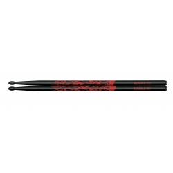 TAMA Design Drumstick Oak 5A Rhythmic Fire Black & Red