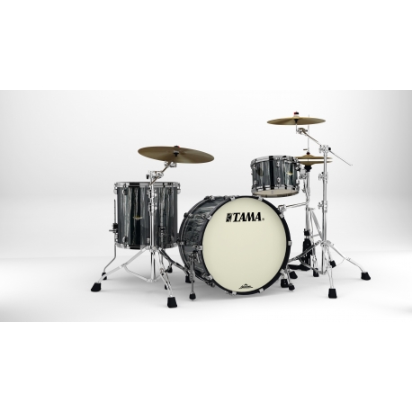 TAMA Starclassic Maple 3-piece shell pack with 22" bass drum, Black Nickel Shell Hardware BLACK CLOUDS & SILVER LININGS