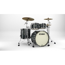 TAMA Starclassic Maple 4-piece shell pack with 22" bass drum, Black Nickel Shell Hardware BLACK CLOUDS & SILVER LININGS