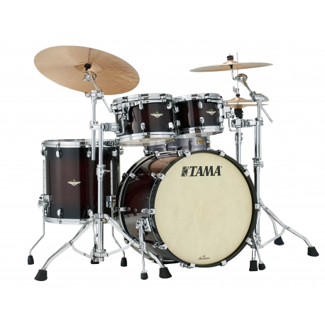 TAMA Starclassic Maple 4-piece shell pack with 22" bass drum, Chrome Shell Hardware DARK MOCHA BURST