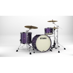 TAMA Starclassic Maple 3-piece shell pack with 22" bass drum, Black Nickel Shell Hardware DEEPER PURPLE