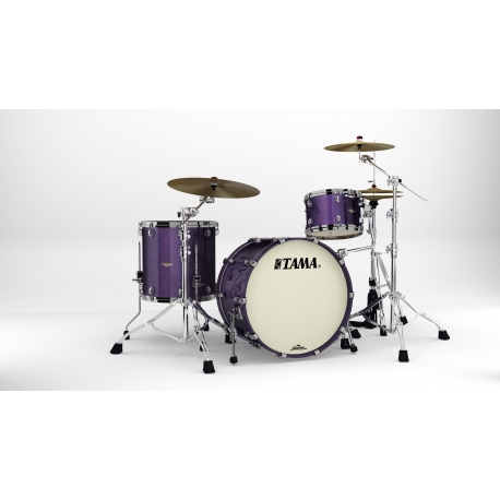 TAMA Starclassic Maple 3-piece shell pack with 22" bass drum, Black Nickel Shell Hardware DEEPER PURPLE