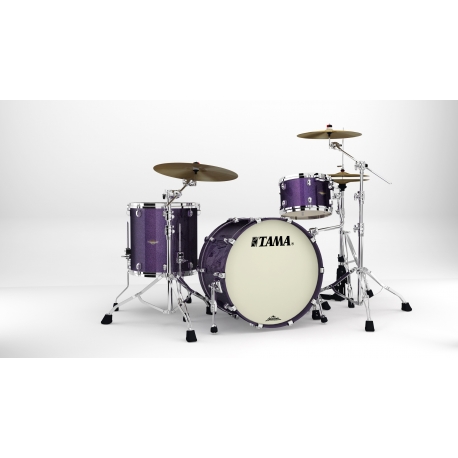 TAMA Starclassic Maple 3-piece shell pack with 22" bass drum, Chrome Shell Hardware DEEPER PURPLE