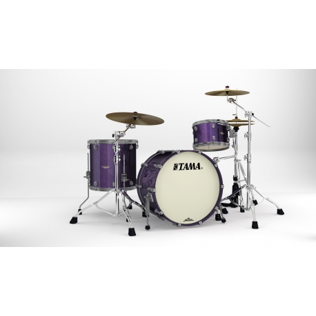 TAMA Starclassic Maple 3-piece shell pack with 22" bass drum, Smoked Black Nickel Shell Hardware DEEPER PURPLE