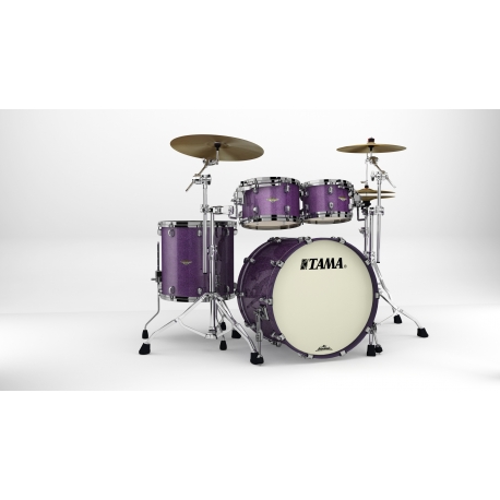 TAMA Starclassic Maple 4-piece shell pack with 22" bass drum, Black Nickel Shell Hardware DEEPER PURPLE