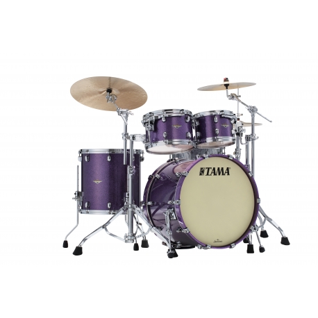 TAMA Starclassic Maple 4-piece shell pack with 22" bass drum, Chrome Shell Hardware DEEPER PURPLE