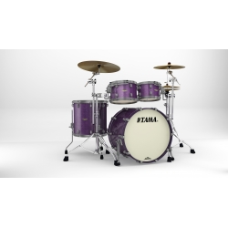 TAMA Starclassic Maple 4-piece shell pack with 22" bass drum, Smoked Black Nickel Shell Hardware DEEPER PURPLE