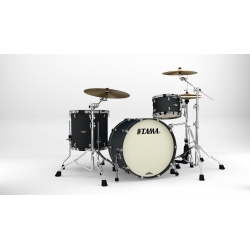 TAMA Starclassic Maple 3-piece shell pack with 22" bass drum, Black Nickel Shell Hardware FLAT BLACK