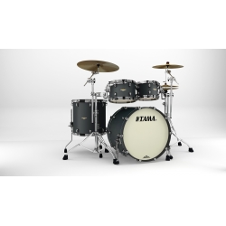 TAMA Starclassic Maple 4-piece shell pack with 22" bass drum, Black Nickel Shell Hardware FLAT BLACK