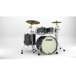 TAMA Starclassic Maple 4-piece shell pack with 22" bass drum, Chrome Shell Hardware FLAT BLACK