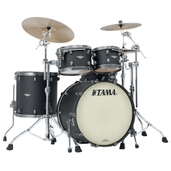 TAMA Starclassic Maple 4-piece shell pack with 22" bass drum, Smoked Black Nickel Shell Hardware FLAT BLACK