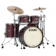 TAMA Starclassic Maple 4-piece shell pack with 22" bass drum, Smoked Black Nickel Shell Hardware FLAT BURGUNDY METALLIC