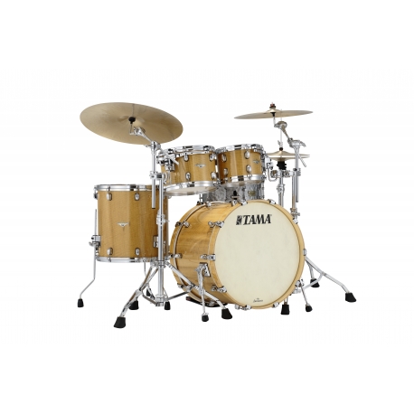 TAMA Starclassic Maple 4-piece shell pack with 22" bass drum, Chrome Shell Hardware GLOSS NATURAL MOVINGUI