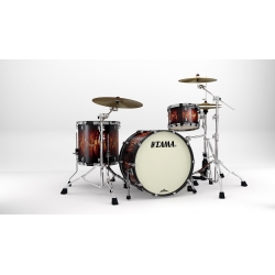 TAMA Starclassic Maple 3-piece shell pack with 22" bass drum, Black Nickel Shell Hardware MOLTEN SATIN BROWN BURST