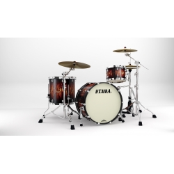 TAMA Starclassic Maple 3-piece shell pack with 22" bass drum, Chrome Shell Hardware MOLTEN SATIN BROWN BURST