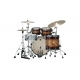 TAMA Starclassic Maple 4-piece shell pack with 22" bass drum, Smoked Black Nickel Shell Hardware MOLTEN SATIN BROWN BURST