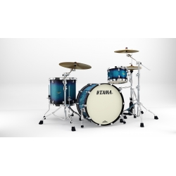 TAMA Starclassic Maple 3-piece shell pack with 22" bass drum, Chrome Shell Hardware MOLTEN ELECTRIC BLUE BURST