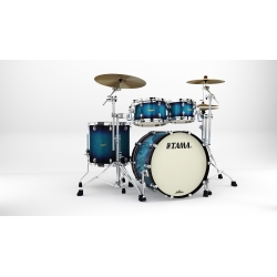 TAMA Starclassic Maple 4-piece shell pack with 22" bass drum, Chrome Shell Hardware MOLTEN ELECTRIC BLUE BURST