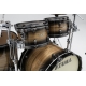 TAMA Starclassic Maple 4-piece shell pack with 22" bass drum, Smoked Black Nickel Shell Hardware NATURAL PACIFIC WALNUT BURST