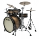 TAMA Starclassic Maple 4-piece shell pack with 22" bass drum, Smoked Black Nickel Shell Hardware NATURAL PACIFIC WALNUT BURST