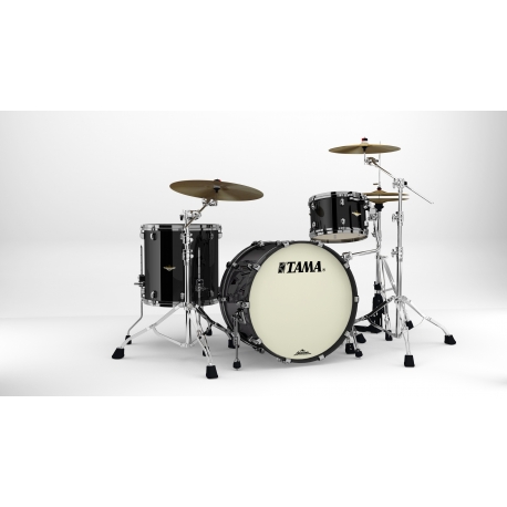 TAMA Starclassic Maple 3-piece shell pack with 22" bass drum, Black Nickel Shell Hardware PIANO BLACK