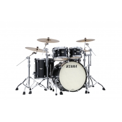 TAMA Starclassic Maple 4-piece shell pack with 22" bass drum, Chrome Shell Hardware PIANO BLACK