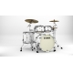 TAMA Starclassic Maple 4-piece shell pack with 22" bass drum, Smoked Black Nickel Shell Hardware PIANO WHITE