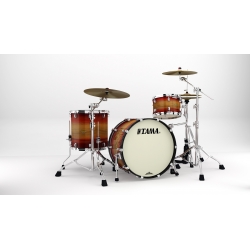 TAMA Starclassic Maple 3-piece shell pack with 22" bass drum, Chrome Shell Hardware RUBY PACIFIC WALNUT BURST