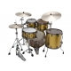 TAMA Starclassic Maple 4-piece shell pack with 22" bass drum, Smoked Black Nickel Shell Hardware SATIN AZTEC GOLD METALLIC