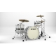 TAMA Starclassic Maple 3-piece shell pack with 22" bass drum, Chrome Shell Hardware SILVER SNOW RACING STRIPE