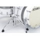 TAMA Starclassic Maple 4-piece shell pack with 22" bass drum, Chrome Shell Hardware SILVER SNOW RACING STRIPE