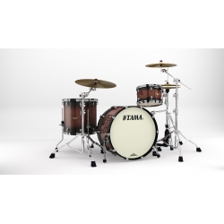 TAMA Starclassic Maple 3-piece shell pack with 22" bass drum, Black Nickel Shell Hardware TOBACCO SUNBURST MOVINGUI