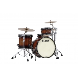 TAMA Starclassic Maple 3-piece shell pack with 22" bass drum, Smoked Black Nickel Shell Hardware TOBACCO SUNBURST MOVINGUI