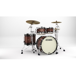 TAMA Starclassic Maple 4-piece shell pack with 22" bass drum, Chrome Shell Hardware TOBACCO SUNBURST MOVINGUI