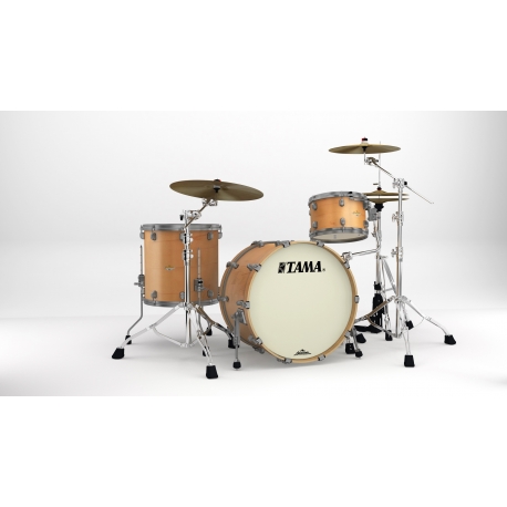 TAMA Starclassic Maple 3-piece shell pack with 22" bass drum, Smoked Black Nickel Shell Hardware VINTAGE ANTIQUE MAPLE