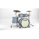 TAMA Starclassic Maple 4-piece shell pack with 22" bass drum, Smoked Black Nickel Shell Hardware BLUE & WHITE OYSTER