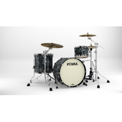 TAMA Starclassic Maple 3-piece shell pack with 22" bass drum, Black Nickel Shell Hardware CHARCOAL SWIRL
