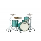 TAMA Starclassic Maple 3-piece shell pack with 22" bass drum, Smoked Black Nickel Shell Hardware SURF GREEN SILK