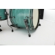 TAMA Starclassic Maple 3-piece shell pack with 22" bass drum, Smoked Black Nickel Shell Hardware SURF GREEN SILK