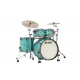 TAMA Starclassic Maple 4-piece shell pack with 22" bass drum, Smoked Black Nickel Shell Hardware SURF GREEN SILK
