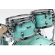 TAMA Starclassic Maple 4-piece shell pack with 22" bass drum, Smoked Black Nickel Shell Hardware SURF GREEN SILK